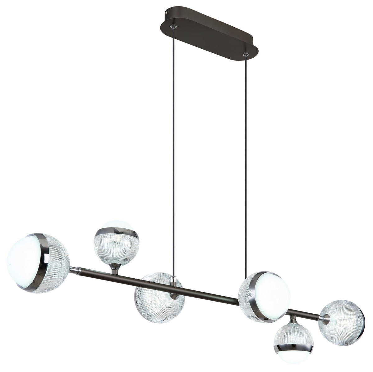 LED-HÄNGELEUCHTE  91/28 cm   - Klar/Chromfarben, Konventionell, Kunststoff/Metall (91/28cm) - Globo