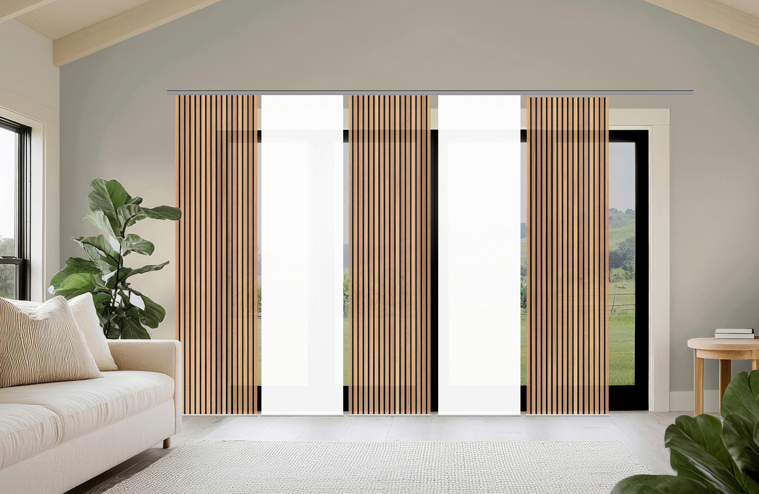 FLÄCHENVORHANG  5 Stück  blickdicht  60/245 cm   - Braun, Trend, Textil (60/245cm)