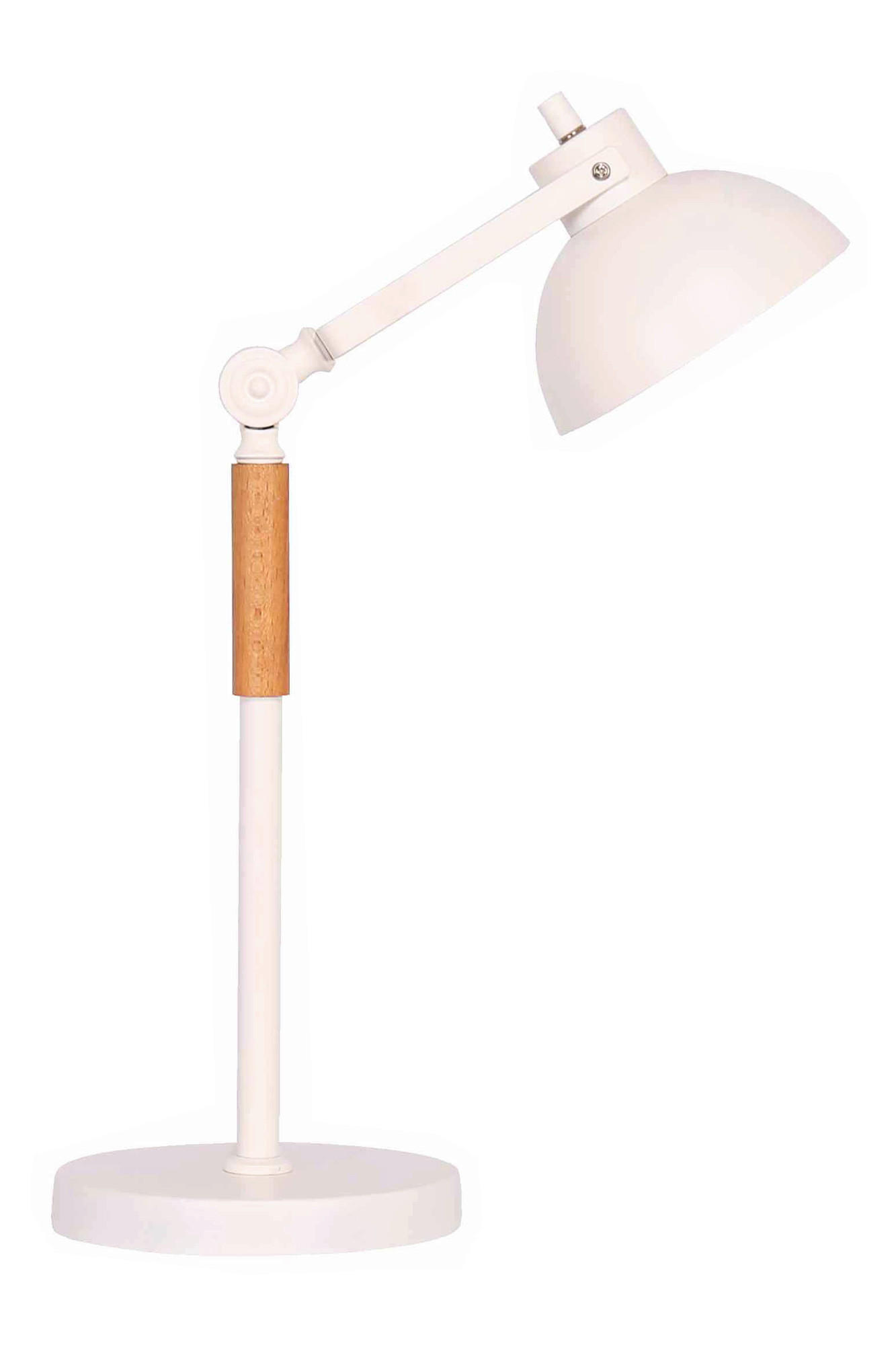 TISCHLEUCHTE 18/43/33 cm   - Weiß/Naturfarben, Design, Holz/Metall (18/43/33cm) - P & B