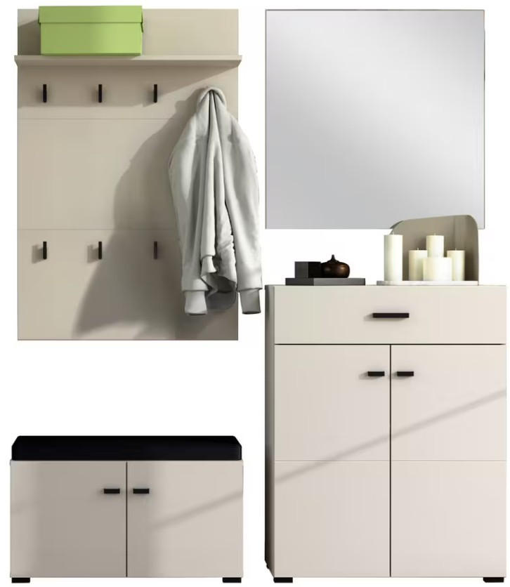 GARDEROBE 5-teilig  in 170/194/35 cm  - Kaschmir, Basics, Holzwerkstoff/Textil (170/194/35cm) - Carryhome