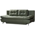 SCHLAFSOFA  in Flachgewebe Grün  - Schwarz/Grün, Design, Textil/Metall (210/92/107cm) - Novel