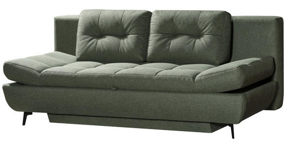 SCHLAFSOFA  in Flachgewebe Grün  - Schwarz/Grün, Design, Textil/Metall (210/92/107cm) - Novel