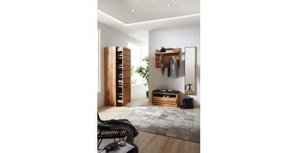 SCHUHSCHRANK Eiche massiv geölt Eichefarben - Eichefarben, MODERN, Holz (54/203/49cm) - Valnatura