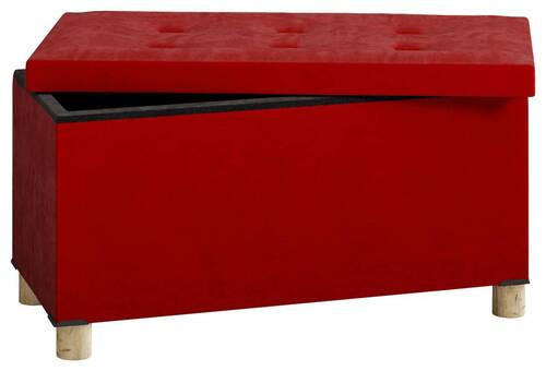 TRUHENBANK 76/40/38 cm Webstoff Rot Holzwerkstoff  - Rot/Braun, MODERN, Holzwerkstoff/Textil (76/40/38cm) - MID.YOU