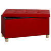 TRUHENBANK 76/40/38 cm Webstoff Rot Holzwerkstoff  - Rot/Braun, MODERN, Holzwerkstoff/Textil (76/40/38cm) - MID.YOU