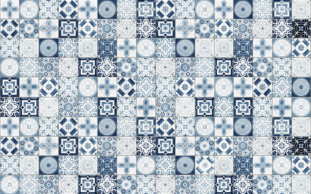 VLIESTAPETE - Blau/Weiß, Basics (400/250cm) - Komar