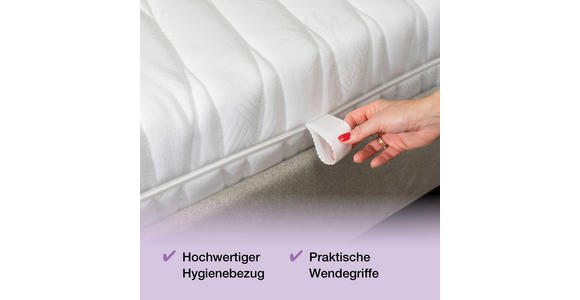 KALTSCHAUMMATRATZE 90/190 cm Höhe ca. 21 cm - Weiß, Basics, Textil (90/190cm) - Sleeptex