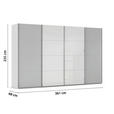SCHWEBETÜRENSCHRANK 361/235/68 cm 4-türig  - Chromfarben, KONVENTIONELL, Glas/Holzwerkstoff (361/235/68cm) - Novel