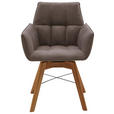 ARMLEHNSTUHL  in Flachgewebe  - Eichefarben/Cappuccino, Design, Holz/Textil (61/87/63cm) - Waldwelt