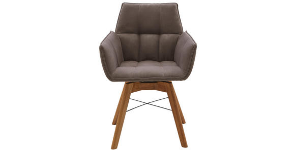 ARMLEHNSTUHL in Flachgewebe - Eichefarben/Cappuccino, Design, Holz/Textil (61/87/63cm) - Waldwelt