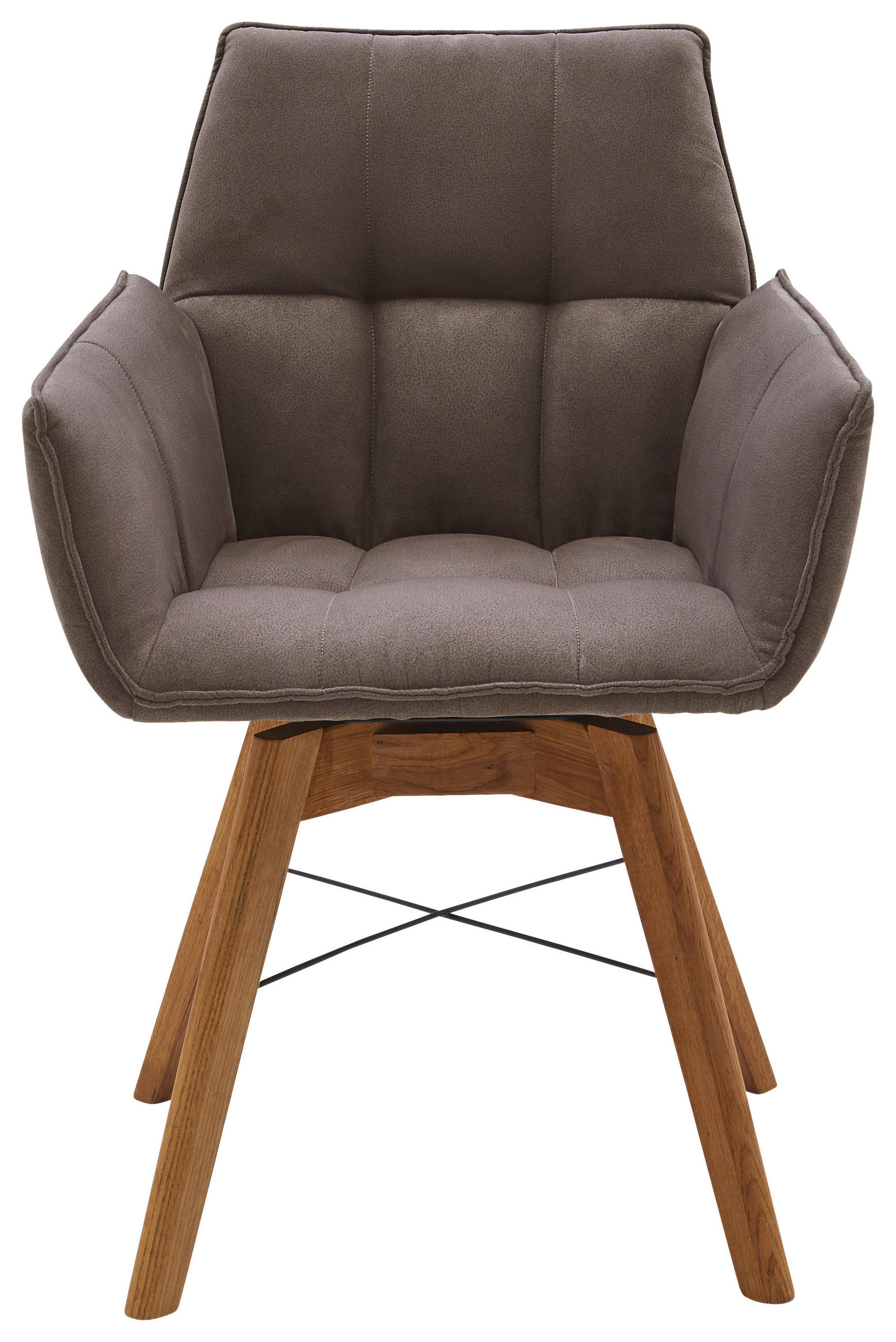 ARMLEHNSTUHL in Holz, Textil Eichefarben, Cappuccino  - Eichefarben/Cappuccino, Design, Holz/Textil (61/87/63cm) - Waldwelt