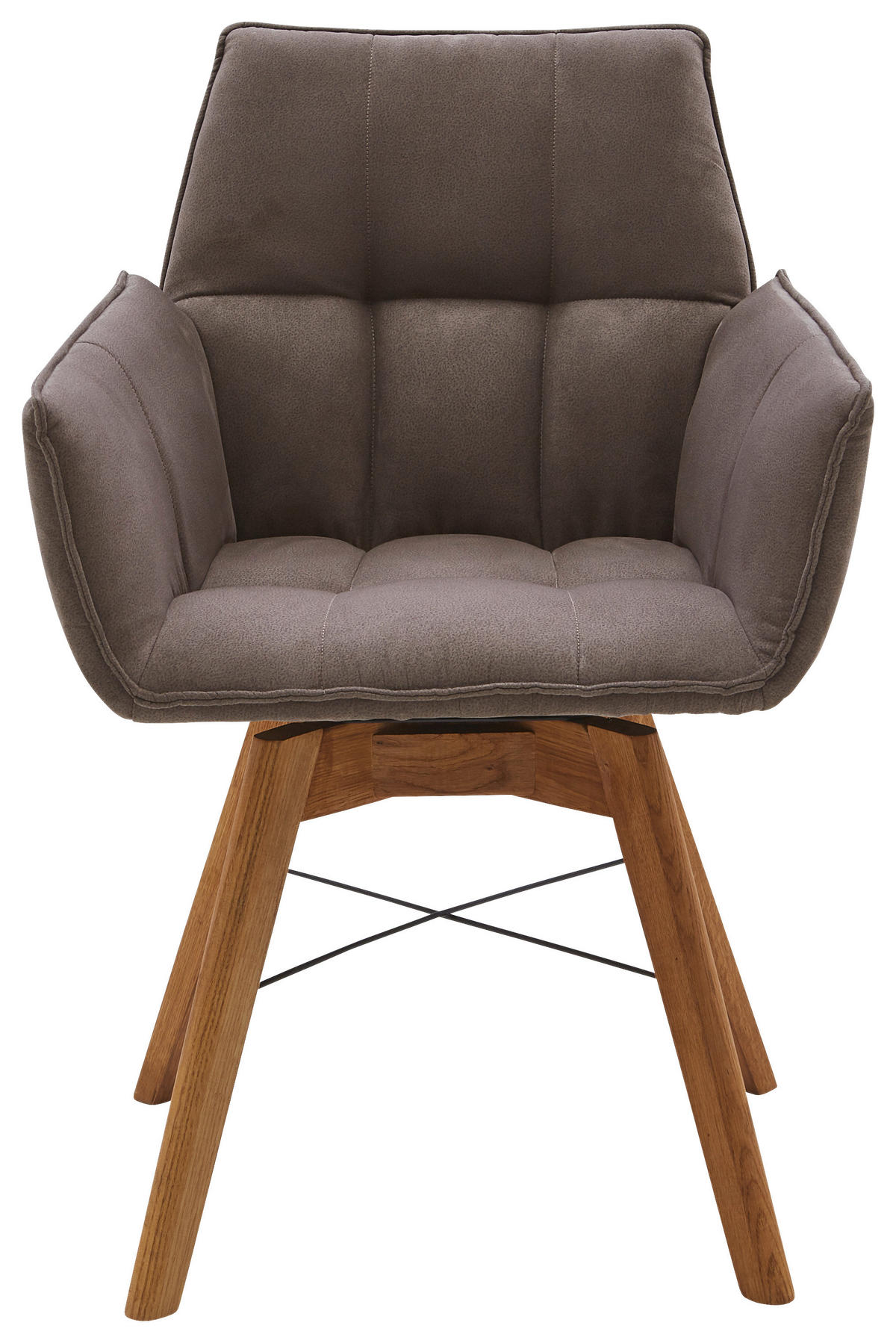 ARMLEHNSTUHL  in Flachgewebe  - Eichefarben/Cappuccino, Design, Holz/Textil (61/87/63cm) - Waldwelt