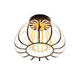 LED-DECKENLEUCHTE Ontario 44,5/33 cm  - Goldfarben/Schwarz, Design, Glas/Kunststoff (44,5/33cm) - Novel