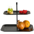 ETAGERE 2-stöckig - Schwarz, Design, Holz/Metall (30,3/20,3/25,5cm) - Novel