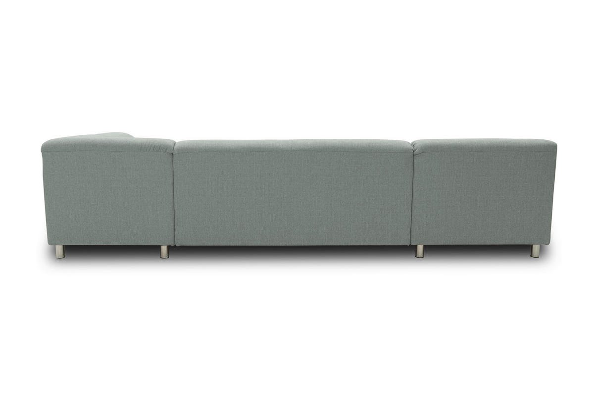 WOHNLANDSCHAFT Silberfarben Webstoff  - Chromfarben/Silberfarben, KONVENTIONELL, Textil/Metall (150/308/194cm) - MID.YOU