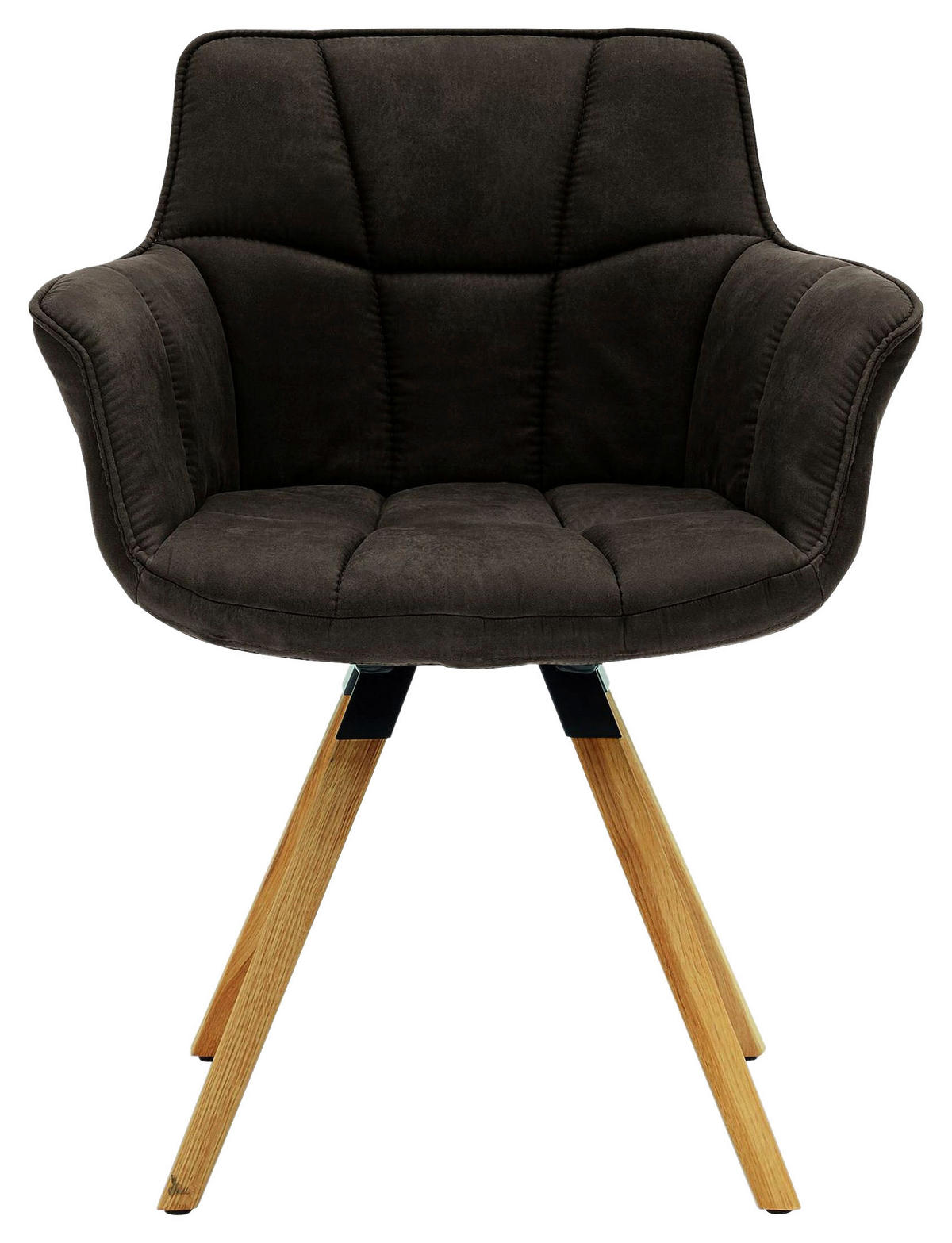 ARMLEHNSTUHL  in Mikrofaser  - Eichefarben/Mokka, KONVENTIONELL, Holz/Textil (67/85/60cm) - Musterring