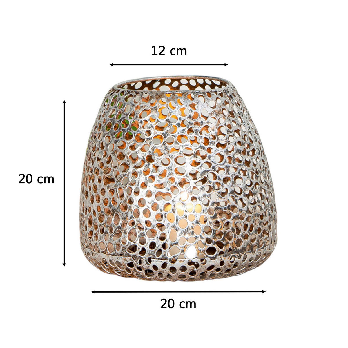 WINDLICHT Silberfarben  - Silberfarben, Basics, Metall (20/20/20cm)