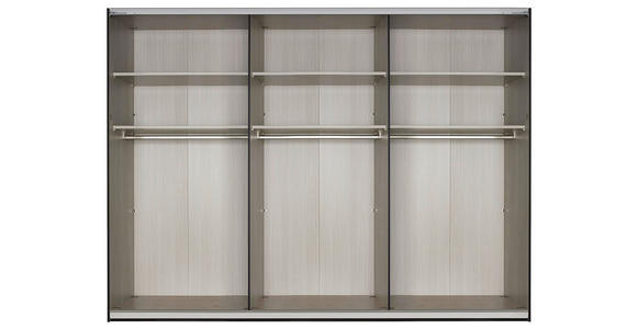 SCHWEBETÜRENSCHRANK in Schwarz, Weiß - Schwarz/Weiß, Design, Glas/Holzwerkstoff (280/223/68cm) - Cantus