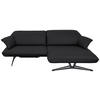 ECKSOFA in Echtleder Schwarz  - Beige/Schwarz, Design, Leder/Metall (252/169cm) - Koinor