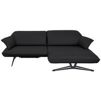 ECKSOFA in Echtleder Schwarz  252/169 cm  - Beige/Schwarz, Design, Leder/Metall (252/169cm) - Koinor