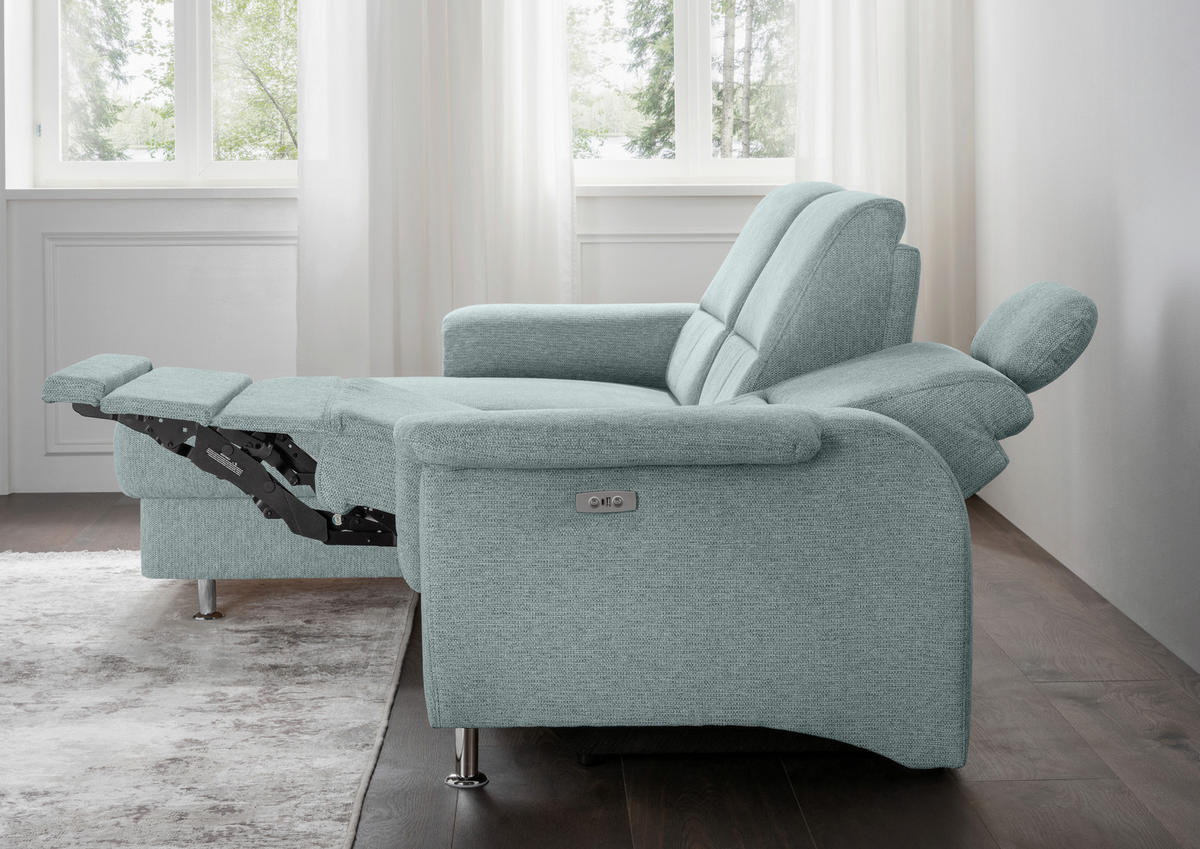 ECKSOFA in Chenille Blau  - Chromfarben/Blau, Modern, Textil/Metall (165/231cm) - Livetastic