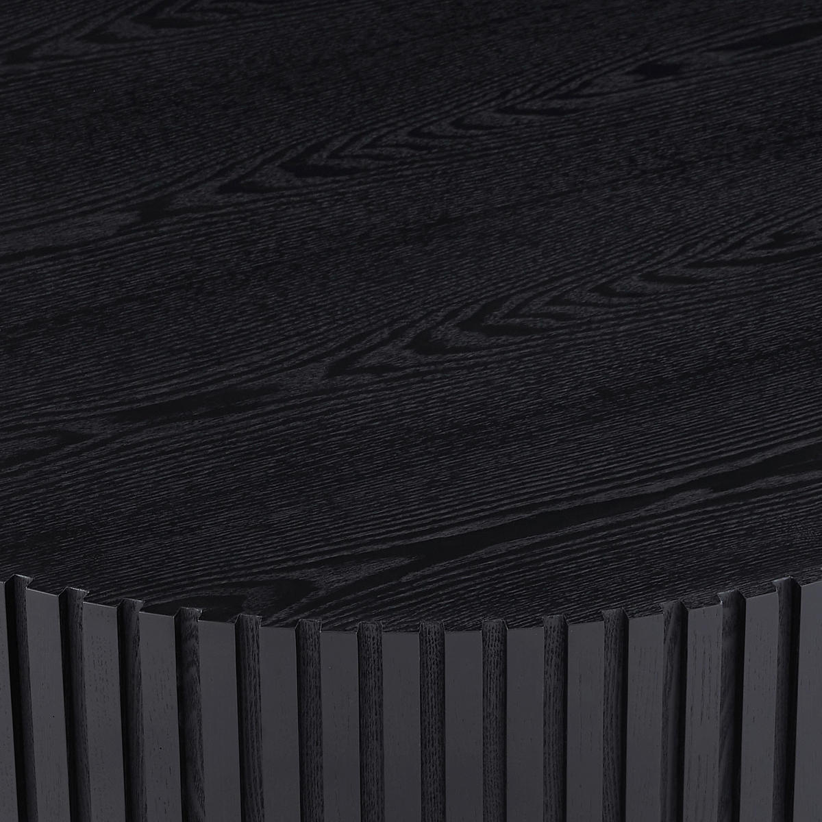 COUCHTISCH furniert 80/80/34 cm rund Schwarz  - Schwarz, MODERN, Holzwerkstoff (80/80/34cm) - Livetastic