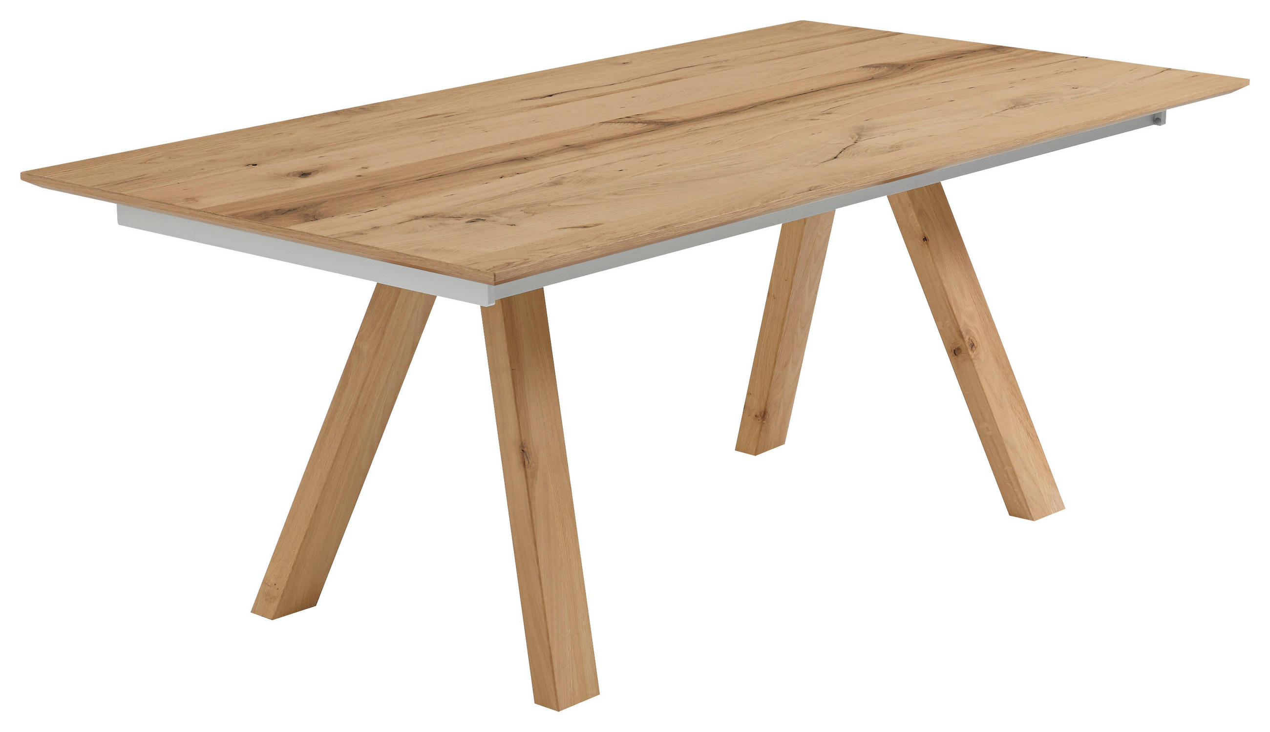 ESSTISCH 190-290/100/75 cm Echtholz  Holz ausziehbar, in verschiedenen Größen erhältlich, Variantenauswahl rechteckig Grau, Wildeiche  - Wildeiche/Grau, KONVENTIONELL, Holz (190-290/100/75cm) - Venjakob