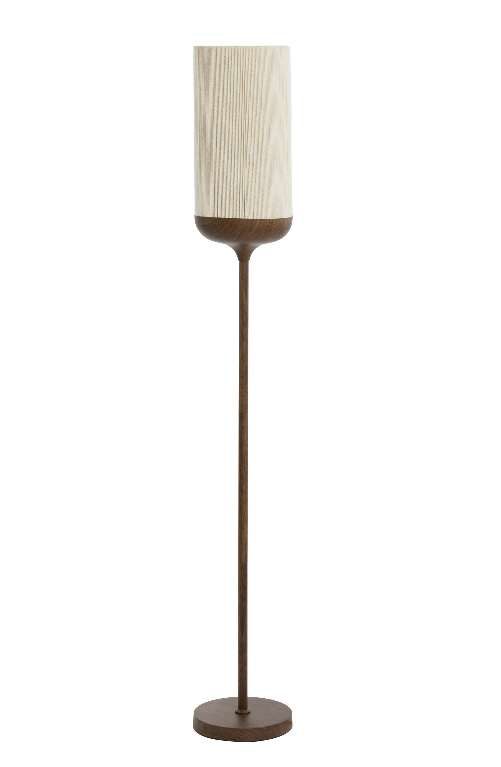 STEHLEUCHTE Dania 23/23/159 cm   - Dunkelbraun/Creme, Design, Kunststoff/Textil (23/23/159cm) - Light & Living