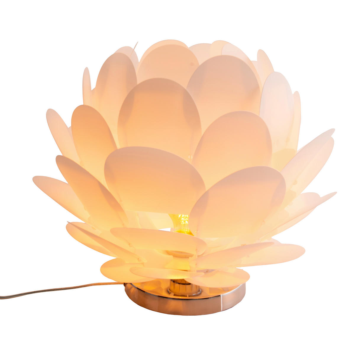 TISCHLEUCHTE 41/31 cm   - Silberfarben/Weiß, LIFESTYLE, Kunststoff/Metall (41/31cm) - Näve