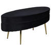 HOCKERBANK 100/41/40 cm Samt Schwarz, Goldfarben Metall  - Goldfarben/Schwarz, Design, Textil/Metall (100/41/40cm) - Livetastic