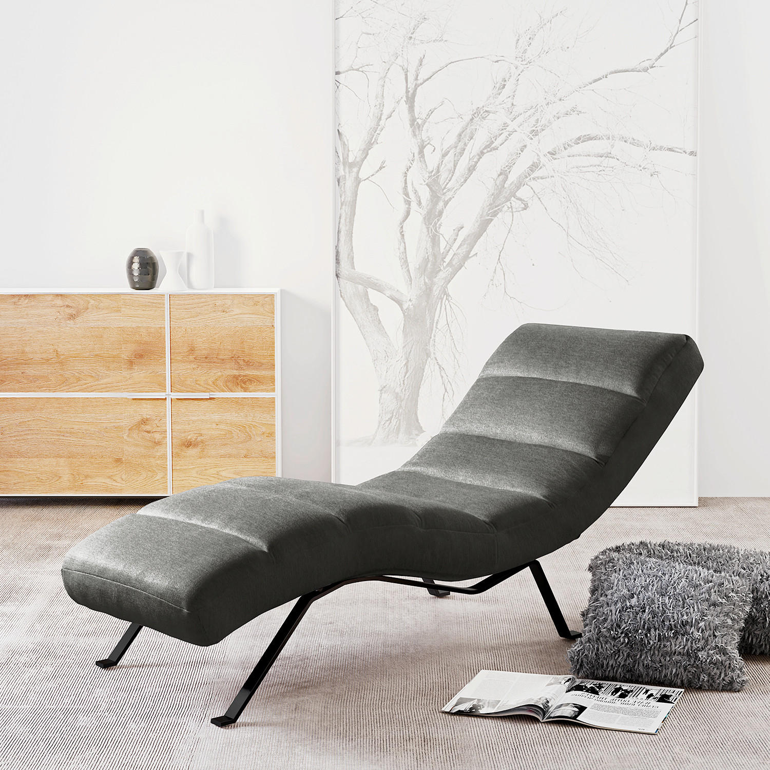Livetastic Relaxliege Swing Dunkelgrau 65x65x171 cm