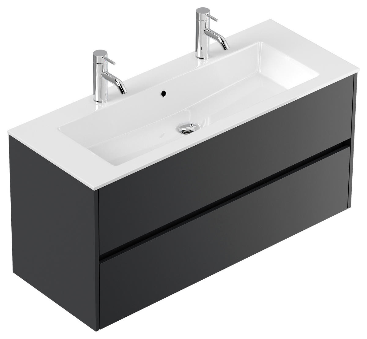 WASCHTISCHKOMBI  - Graphitfarben/Weiß, MODERN, Holzwerkstoff/Stein (120/58,8/46,5cm) - MID.YOU