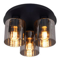 STROPNA SVETILKA 32/18 cm   - črna, Trend, kovina/steklo (32/18cm) - Novel