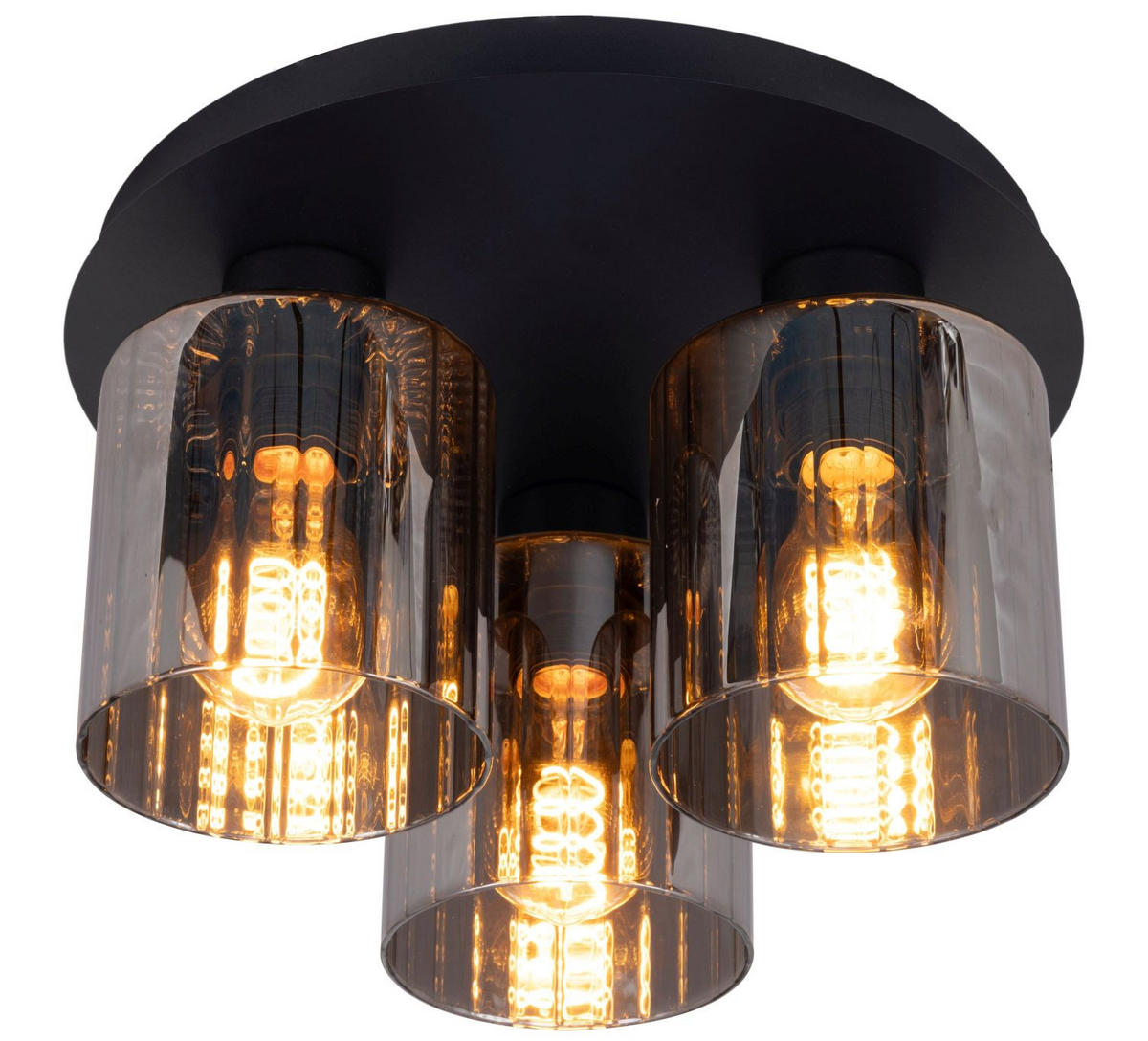 STROPNA SVETILKA 32/18 cm   - črna, Trend, kovina/steklo (32/18cm) - Novel