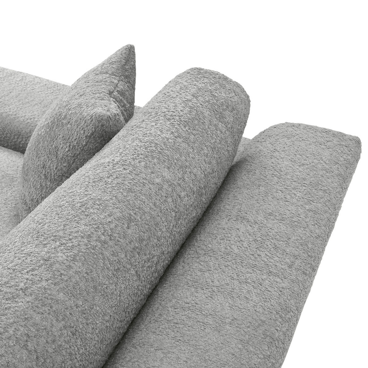 BIGSOFA Struktur, Bouclé Grau  - Greige/Schwarz, MODERN, Kunststoff/Textil (240/76/125cm) - Landscape