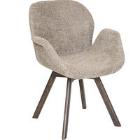 STOL MED ARMSTÖD bouclé  - mörkbrun/taupe, Design, trä/textil (61/84/63cm) - Best Price