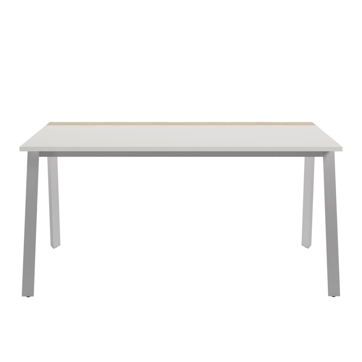 SCHREIBTISCH 160/75/75 cm  in Weiß, Hickory  - Hellgrau/Weiß, MODERN, Holzwerkstoff/Metall (160/75/75cm) - Novel