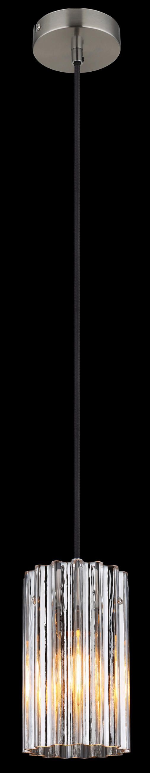HÄNGELEUCHTE 11.5/120 cm  - Klar/Nickelfarben, Design, Glas/Metall (11.5/120cm) - Globo