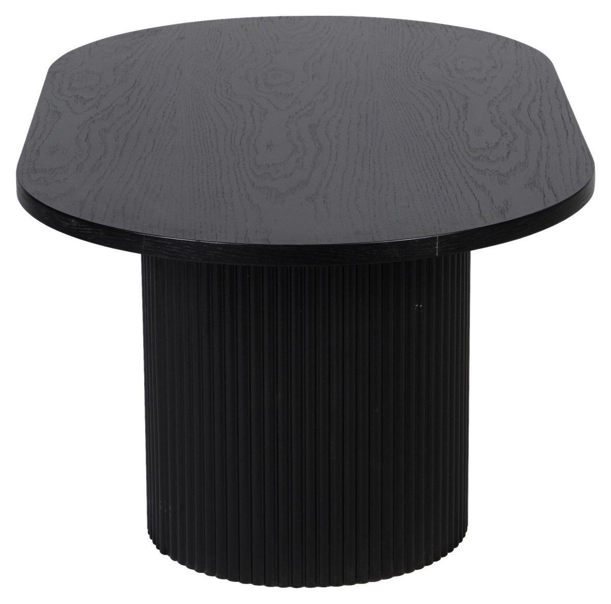 COUCHTISCH Eiche, Pappel furniert oval Schwarz  - Schwarz, Design, Holz/Holzwerkstoff (120/45/70cm) - Livetastic