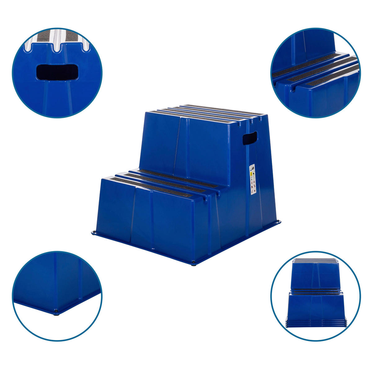 TRITTHOCKER Blau  - Blau, Basics, Kunststoff (57/51/65cm) - MID.YOU