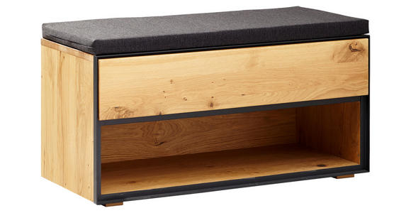 GARDEROBENBANK Wildeiche furniert, massiv, teilmassiv  - Natur, Holz (85/44,8/38cm) - Linea Natura