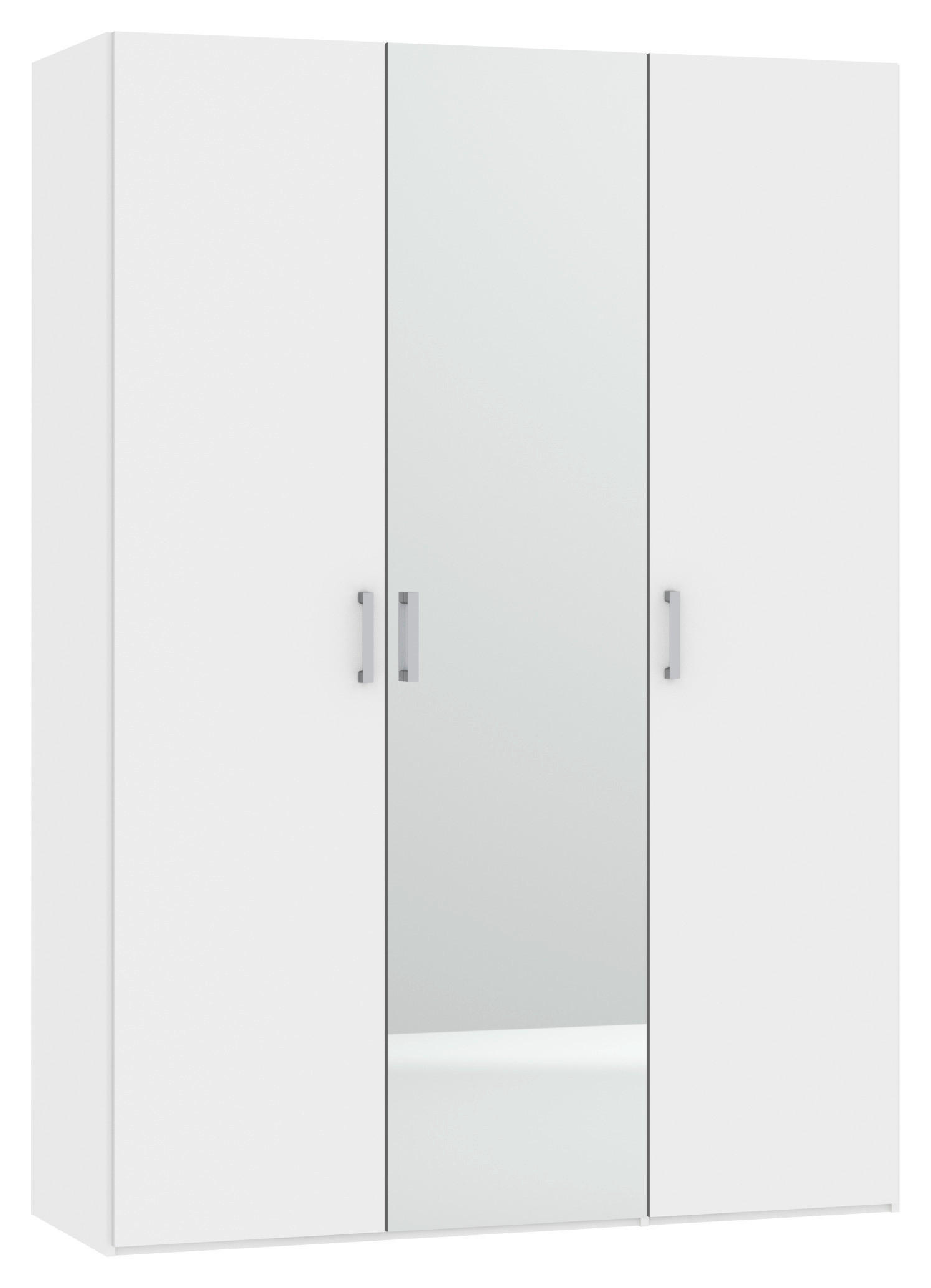 DREHTÜRENSCHRANK 152/236/59 cm,  in Weiß, 3-türig  - Chromfarben/Weiß, Design, Glas/Holzwerkstoff (152/236/59cm) - Boxxx