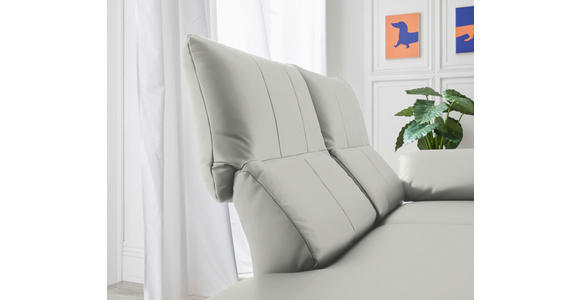 RÉCAMIERE in Echtleder Hellgrau - Chromfarben/Hellgrau, Design, Leder/Metall (209/85-109/95-16cm) - Dieter Knoll