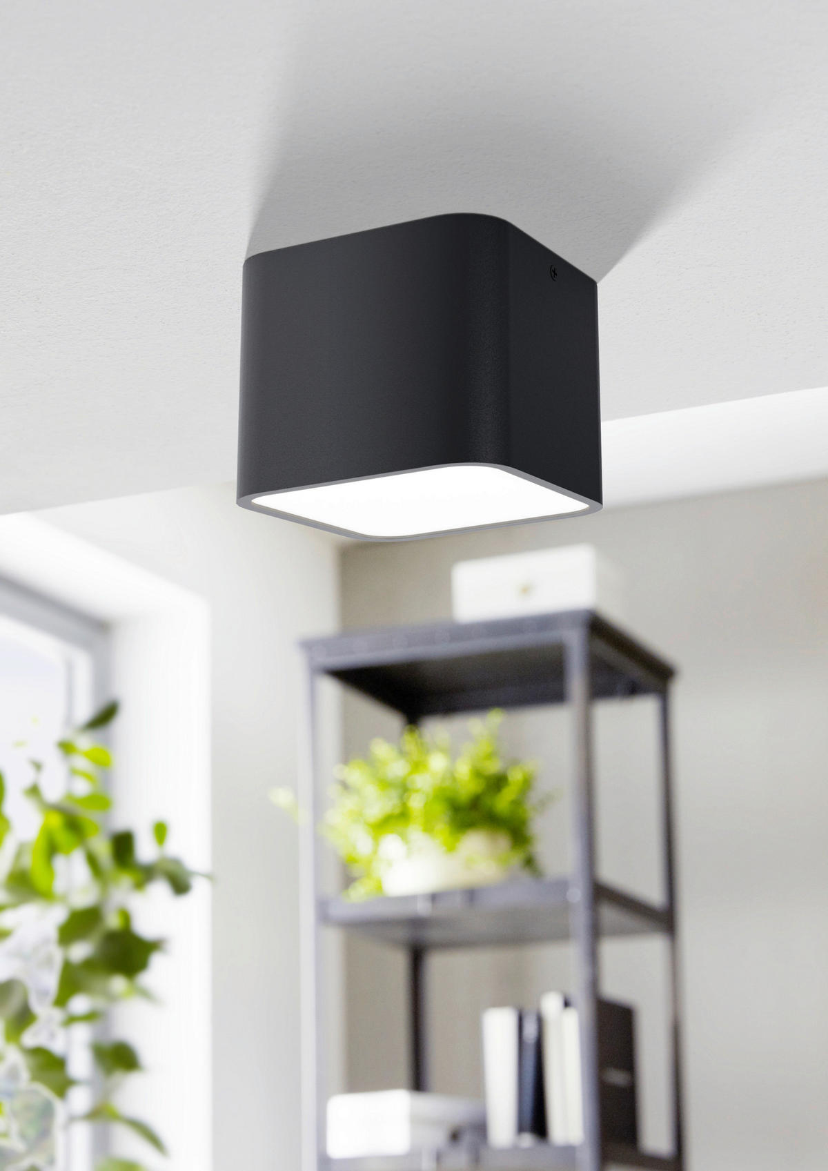 DECKENLEUCHTE Grimasola 24/14/11 cm  - Schwarz/Weiß, Design, Kunststoff/Metall (24/14/11cm) - Eglo