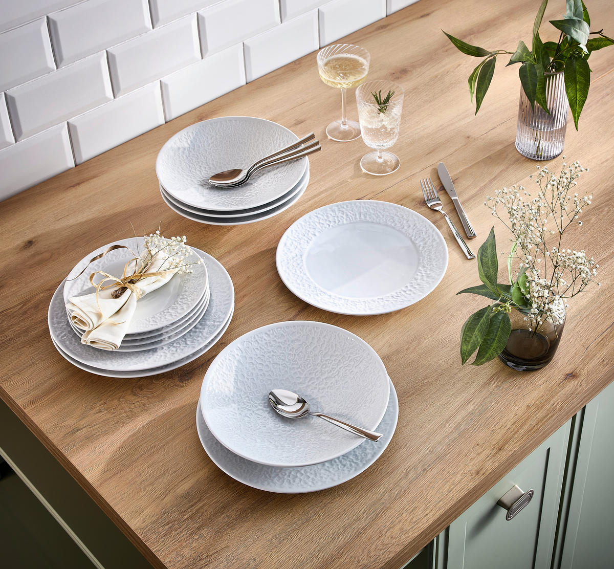TAFELSERVICE Weiß Nori Home 12-teilig  - Weiß, Basics, Keramik - Seltmann Weiden