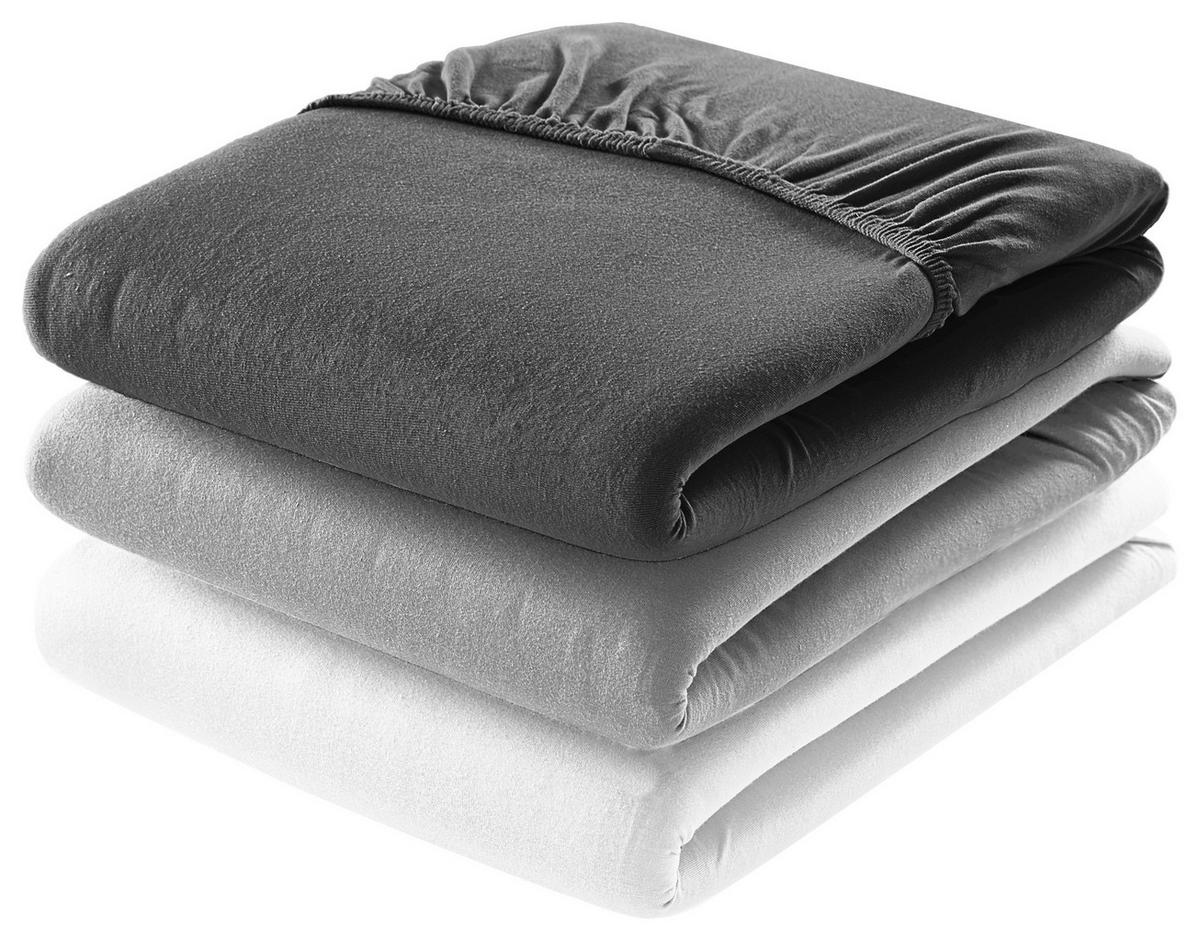 Flanell-Spannleintuch 200/200 cm Biber  - Anthrazit, KONVENTIONELL, Textil (200/200cm) - Esposa