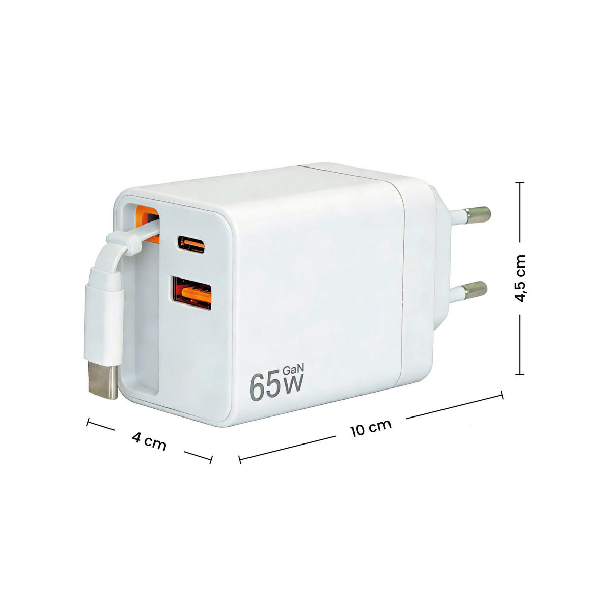 NABÍJACÍ ADAPTÉR - biela, Basics, kov/plast (12,5/9,5/4,5cm) - Mican