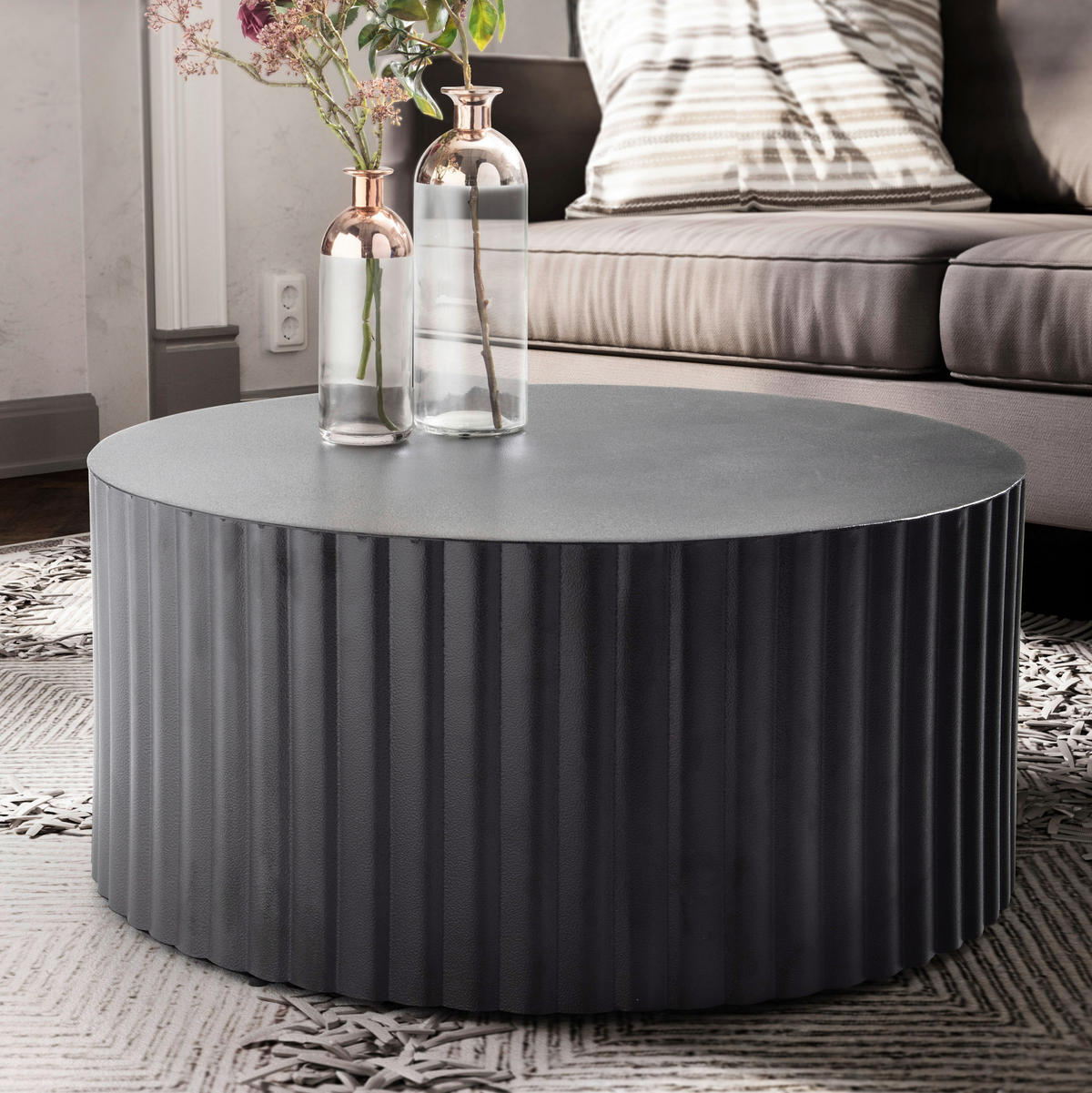 COUCHTISCH in Metall 67/67/31 cm  - Schwarz, Design, Metall (67/67/31cm) - MID.YOU