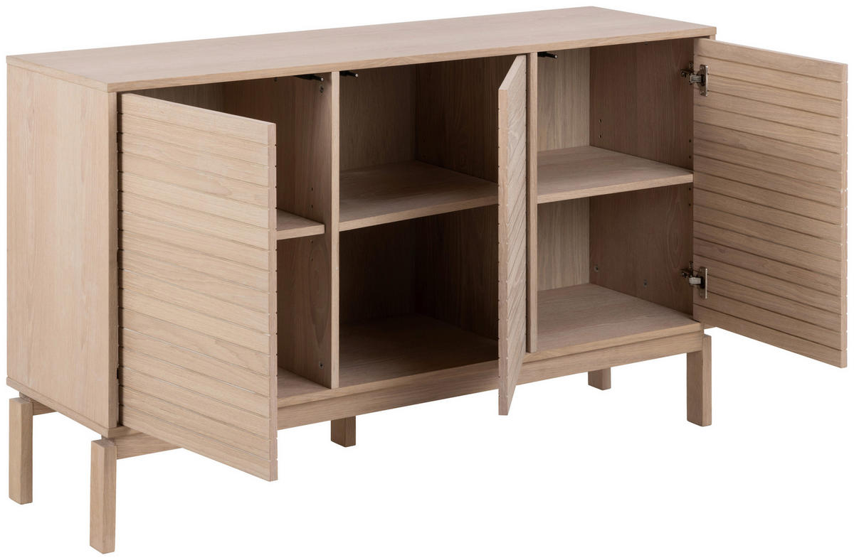 KOMMODE 135,4/80/40 cm  in Eichefarben  - Weiss/Eichefarben, Design, Holzwerkstoff (135,4/80/40cm) - Livetastic