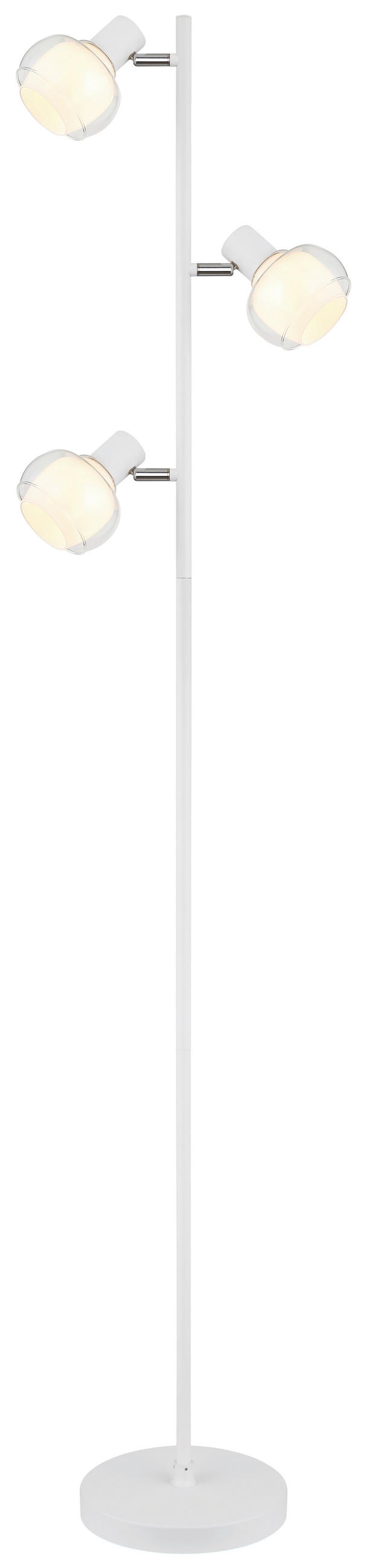 STEHLEUCHTE 25/23/154 cm    - Klar/Opal, Design, Glas/Metall (25/23/154cm) - Globo
